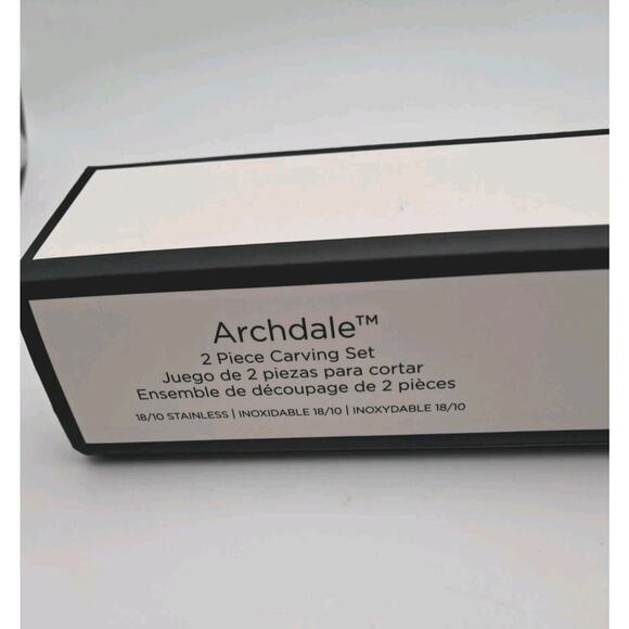 Lenox Archdale Carving Fork & Knife Set 18/10 Stainless Flatware Vietnam NIB - Picture 2 of 3